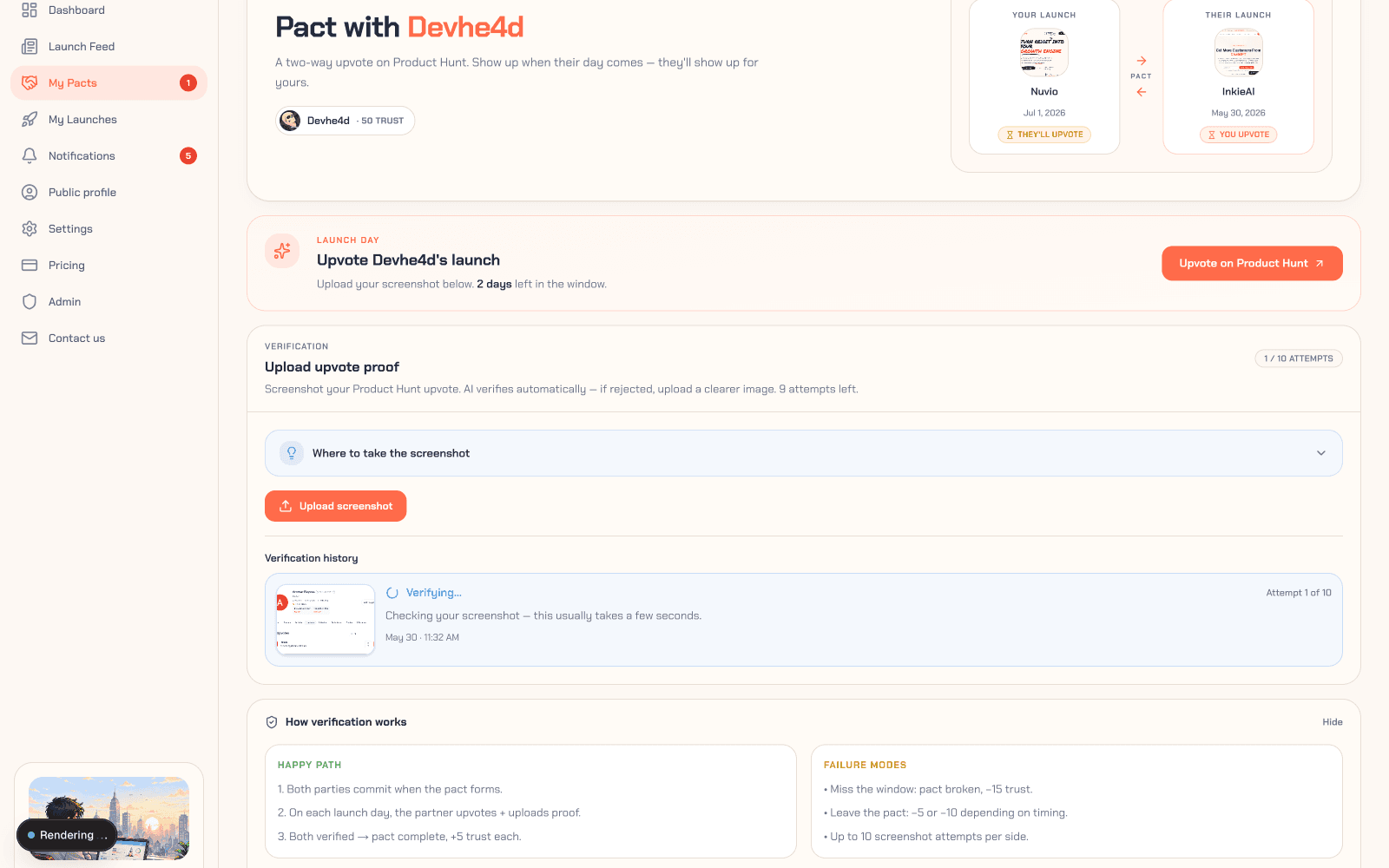 Show up for each other, verified — LaunchPact
